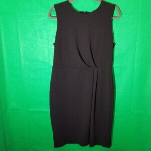 Calvin Klein Size 12 Black Midi Shift Dress Party Cocktail Career Work